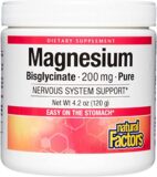 Natural Factors, Magnesium Bisglycinate Pure 200 mg, 4.2 oz Powder